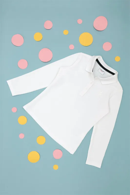 Поло с длинным рукавом из хлопка для девочек - G084SZ0820TP01-SK023 Толстовка жен. детс. (VR013, 6_7)