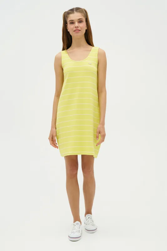 Платье трикотажное без рукавов в полоску - G082SZ0750R_MARRI Платье жен. (VR168, XS)