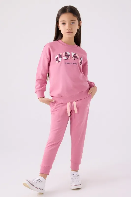 Свитшот и спортивные брюки для девочек - G084SZ0HF0US1972 Костюм дом. жен. детс. (VR041, 11X)