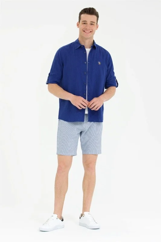 Шорты из смесового хлопка в полоску из жатой ткани - G081SZ0310GELLER Бермуды муж. (VR036, 29)