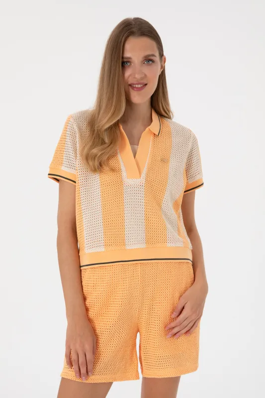 Футболка-поло из хлопка в стиле кроше - G082SZ0110SUSAN Футболка жен. (VR202, XL)