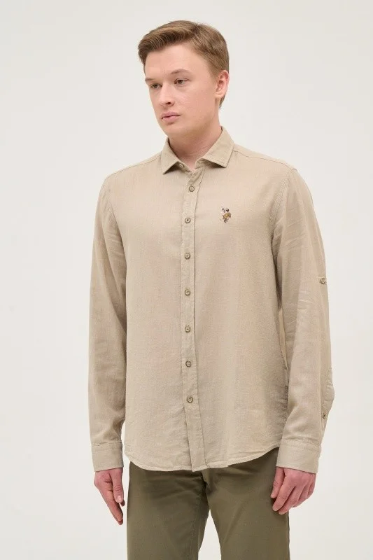 Рубашка из смеси хлопка и льна прямая - G081SZ0040ENZO-R Сорочка муж. (VR027, XS)