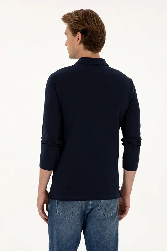 Поло с длинным рукавом из хлопка - G081SZ0820TP01SK025 Толстовка муж. (VR033, S)