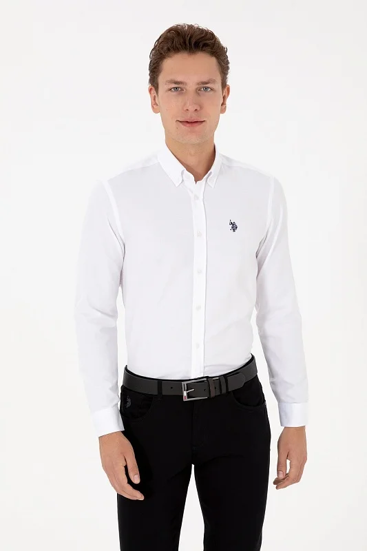 Рубашка из смесового хлопка приталенная - G081SZ0040E_METO25K Сорочка муж. (VR013, XS)