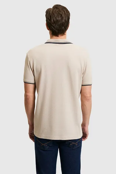 Футболка-поло из хлопка с контрастной окантовкой - G081SZ0110TERNIIY026 Футболка муж. (VR049, XS)