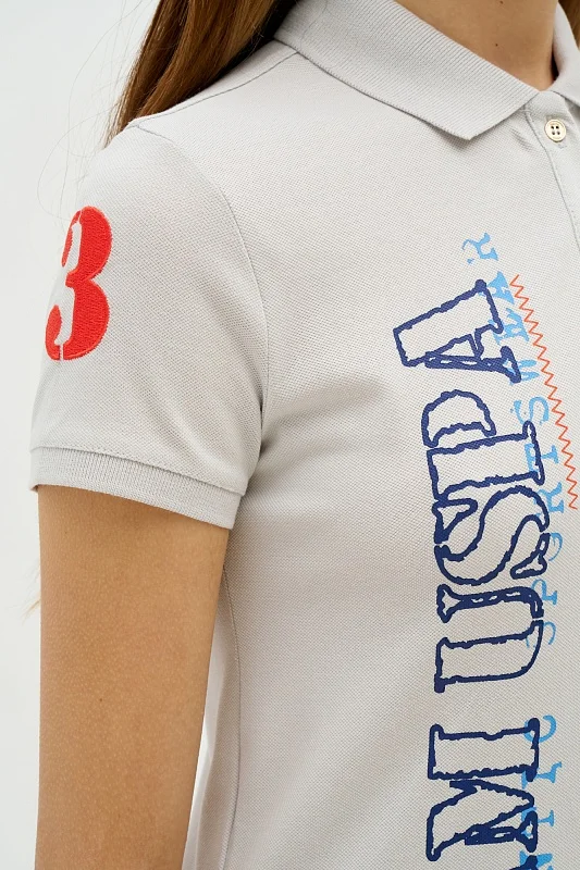 Футболка-поло из хлопка с принтом - G082SZ0110FESYA-R Футболка жен. (VR001, XS)
