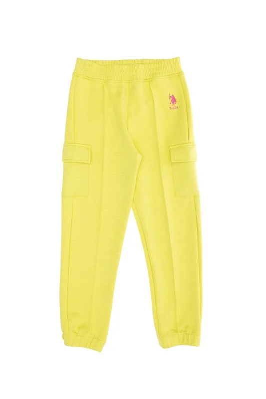 Спортивные брюки с накладными карманами для девочек - G084SZ0OP0PANT Брюки спорт. жен. детс. (VR168, 3_4)