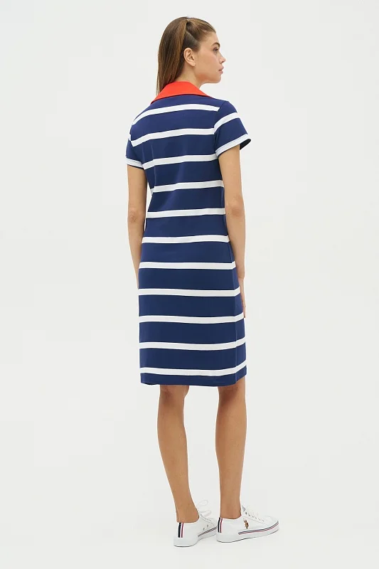 Платье-поло из хлопка в полоску - G082SZ0750R-MERLE Платье жен. (VR033, XS)