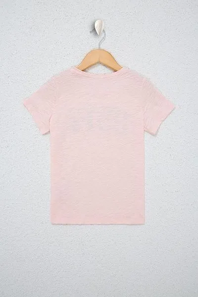 Футболка из хлопка с надписью для девочек - G084SZ0110KEAN-IY021 Футболка жен. детс. (VR047, 11_12)