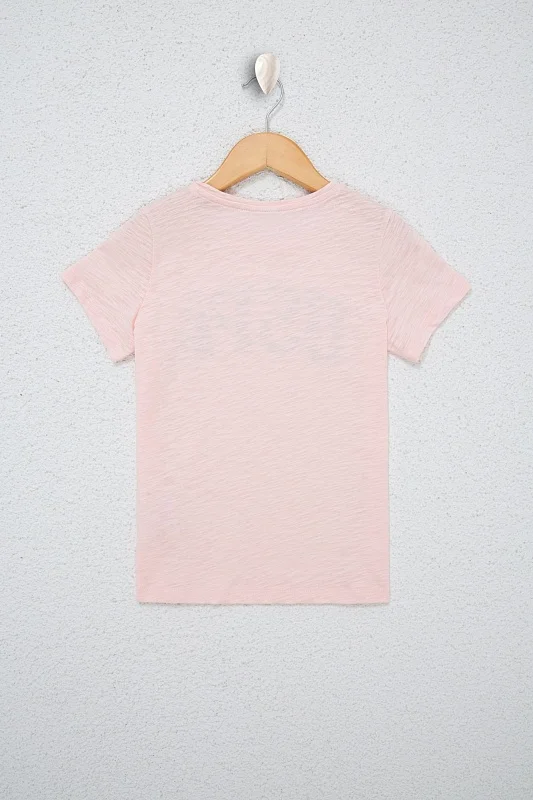 Футболка из хлопка с надписью для девочек - G084SZ0110KEAN-IY021 Футболка жен. детс. (VR047, 11_12)