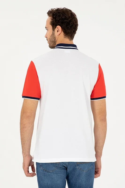 Футболка-поло из хлопка с контрастным дизайном - G081SZ0110T_RUPA Футболка муж. (VR030, XL)