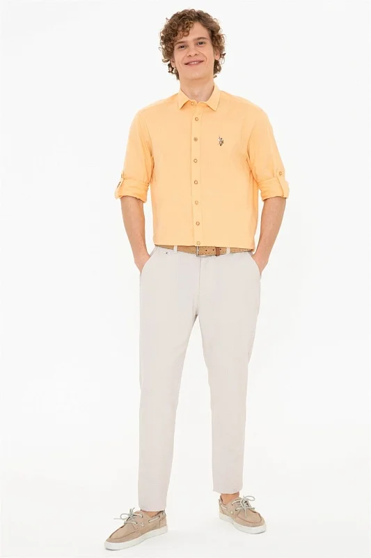 Рубашка из хлопка с добавлением льна прямая - G081SZ0040ENZO022Y Сорочка муж. (VR202, XS)