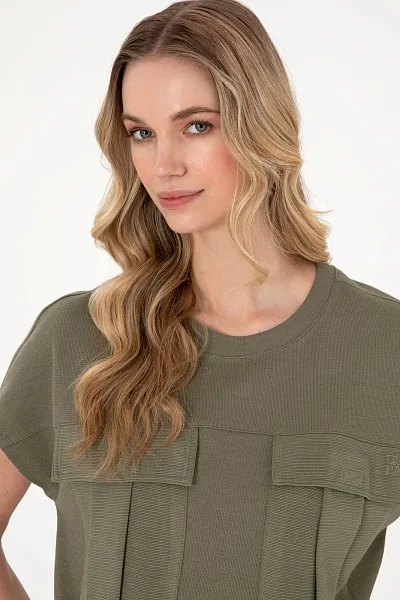 Футболка из смесового хлопка на кулиске - G082SZ0110SACHA Футболка жен. (VR111, XL)