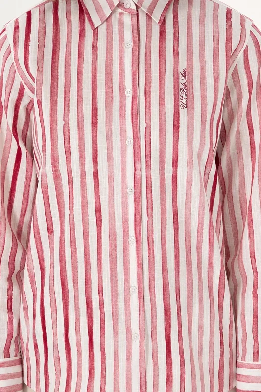Рубашка из хлопка в полоску свободная - G082SZ0040DUCCI Сорочка жен. (VR223, 40)
