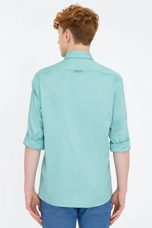 Рубашка из хлопка приталенная - G081SZ0040CEDCOLOR021K Сорочка муж. (VR054, XS)