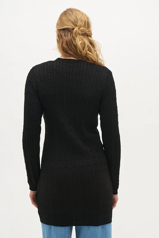 Кардиган на пуговицах из хлопка с узором косичка удлиненный - G082SZ0TH0SH0124K Кардиган жен. (VR046, 2XS)
