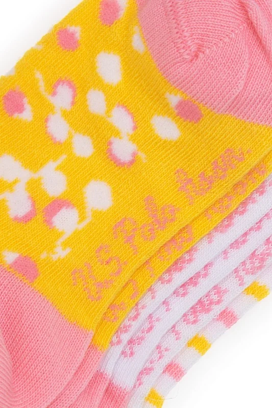 Носки хлопковые короткие для девочек - A084SZ013P02APSO Носки жен. детс. (VR094, 5X)