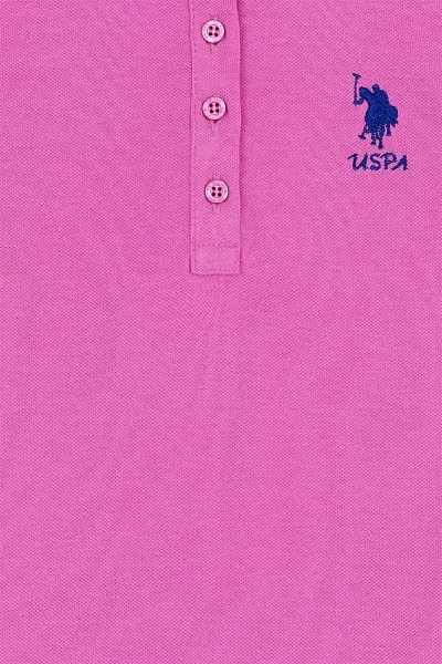 Футболка-поло с принтом на воротнике для девочек - G084SZ0110SD01-IY022 Футболка жен. детс. (VR037, 11_12)