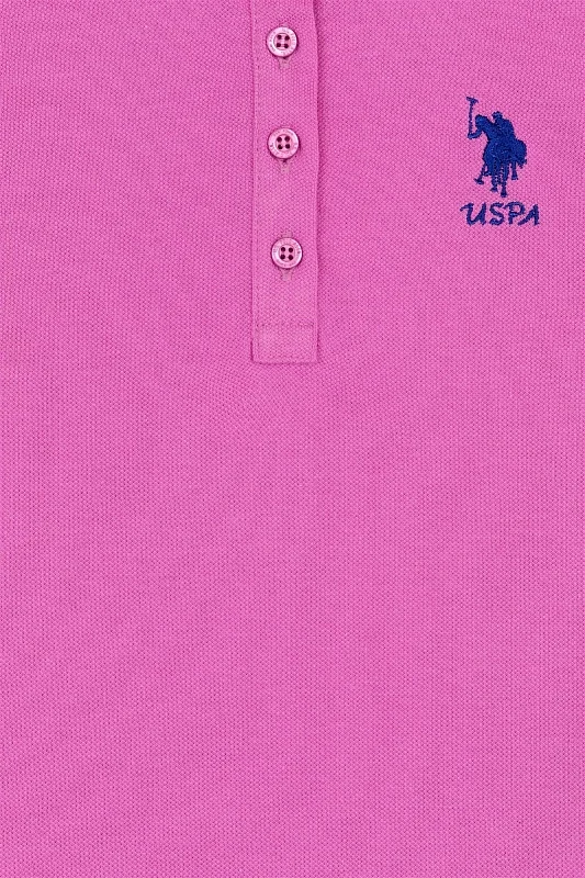 Футболка-поло с принтом на воротнике для девочек - G084SZ0110SD01-IY022 Футболка жен. детс. (VR037, 11_12)