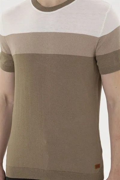 Футболка трикотажная из смесовой вискозы в полоску - G081SZ0TK0OWEN Кофта муж. (VR027, XS)