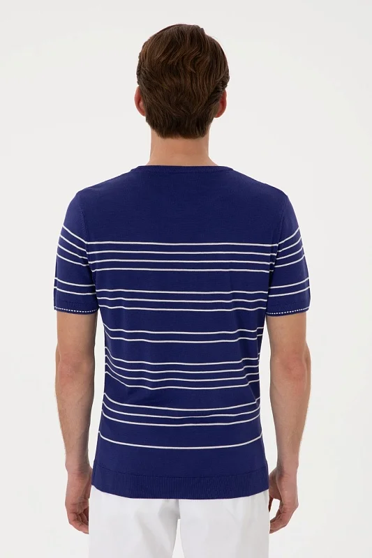 Футболка из смесовой вискозы в полоску - G081SZ0TK0MAKSIM Кофта муж. (VR059, XL)