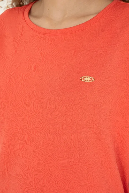 Футболка из фактурной ткани с узором - G082SZ0110PEST Футболка жен. (VR039, XS)