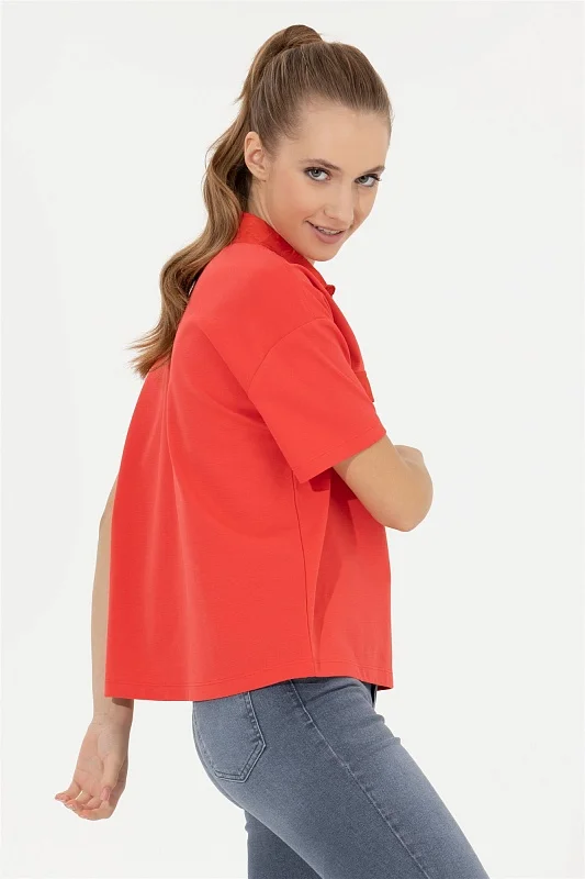Футболка-поло с вискозой оверсайз - G082SZ0110FEDAK Футболка жен. (VR213, XL)