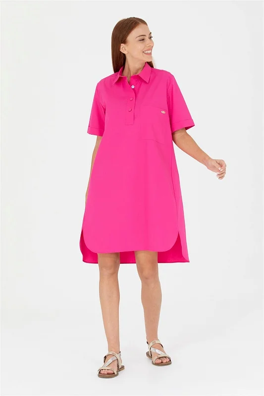 Платье мини из хлопка с коротким рукавом свободное - G082SZ0320AFTA Платье жен. (VR023, 34)