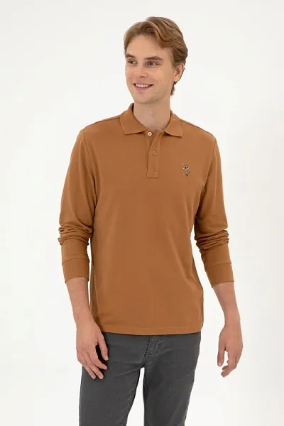 Поло с длинным рукавом из хлопка - G081SZ0820E_GTPSK025 Толстовка муж. (VR233, L)