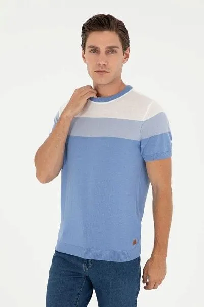 Футболка трикотажная из смесовой вискозы в полоску - G081SZ0TK0OWEN Кофта муж. (VR032, XS)
