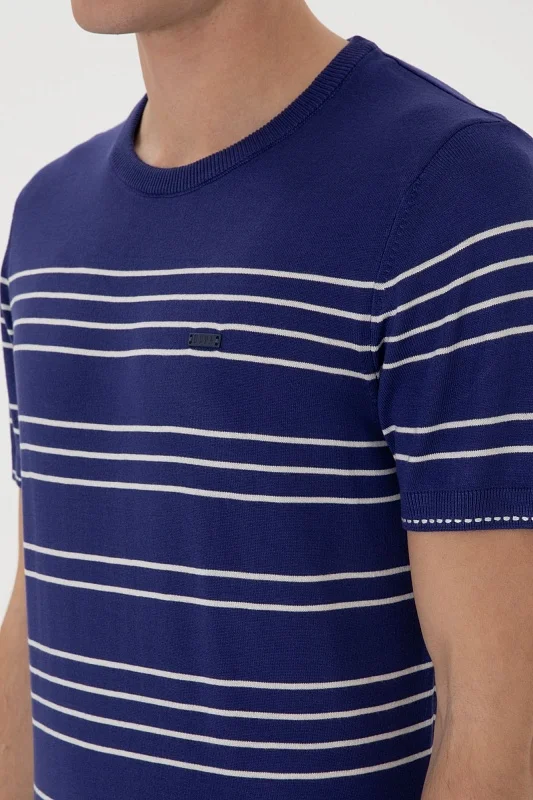 Футболка из смесовой вискозы в полоску - G081SZ0TK0MAKSIM Кофта муж. (VR059, XL)