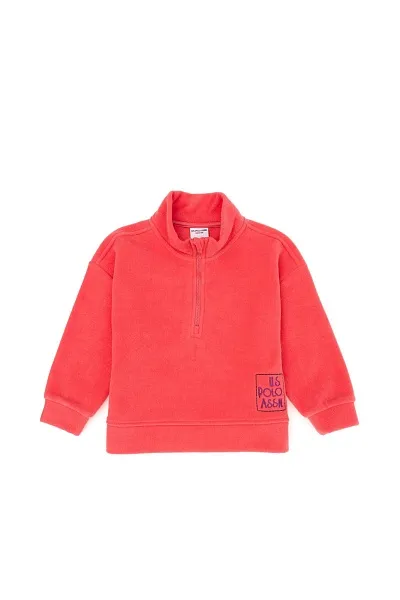 Толстовка флисовая с молнией на воротнике для девочек - G084SZ0820MOIS-E Толстовка жен. детс. (VR041, 3_4)