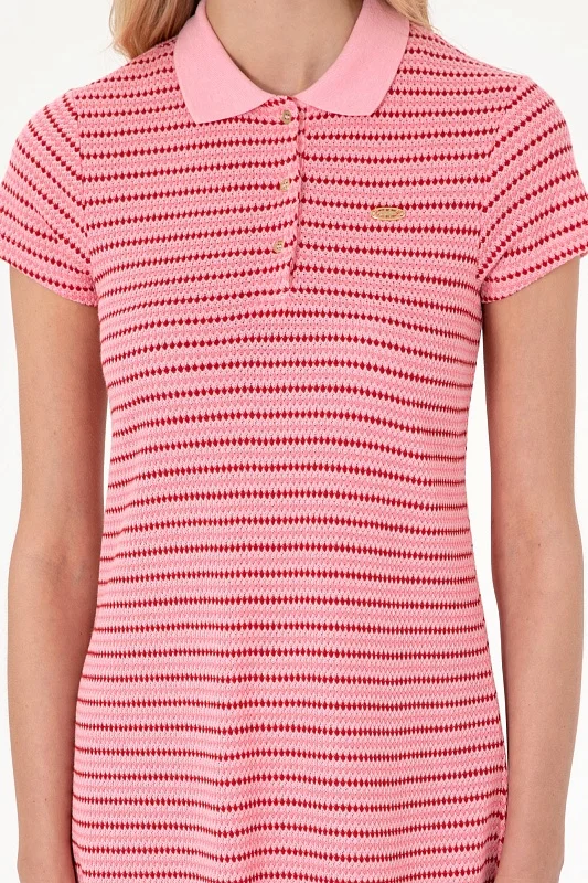 Платье-поло мини с вискозой в полоску - G082SZ0750SAKI Платье жен. (VR041, 2XS)