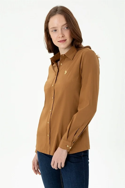 Рубашка из смесового хлопка приталенная - G082SZ0040CRISY023K Сорочка жен. (VR153, 40)