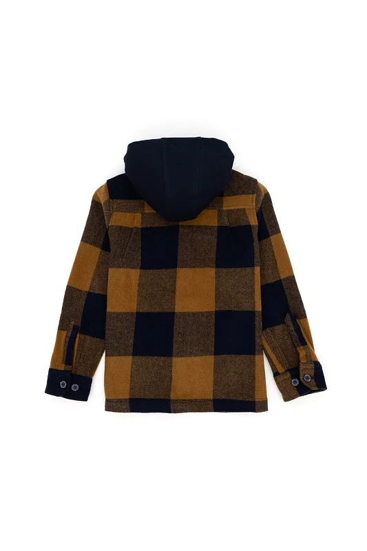 Рубашка теплая со съемным капюшоном свободная для мальчиков - G083SZ0040SAGAKIDS Сорочка муж. детс. (VR033, 7_8)