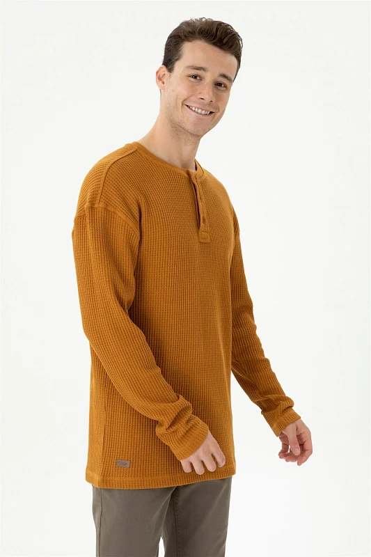 Лонгслив из вафельной ткани - G081SZ0820ARVA Толстовка муж. (VR153, XL)