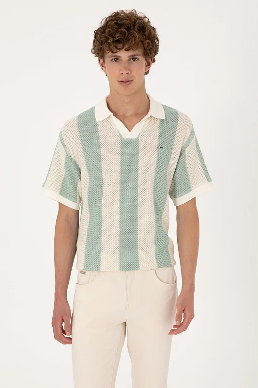Футболка-поло из хлопка в полоску - G081SZ0110BELONS Футболка муж. (VR048, 3XL)