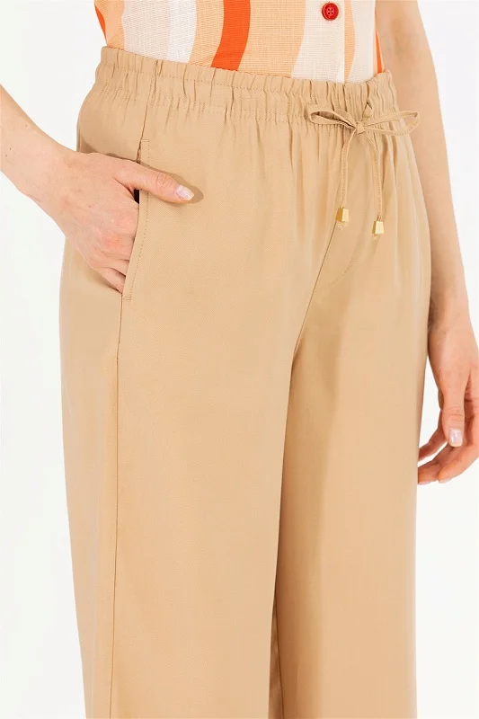 Брюки на кулиске с разрезами широкие - G082SZ0780GAYNO Брюки жен. (VR015, 40)