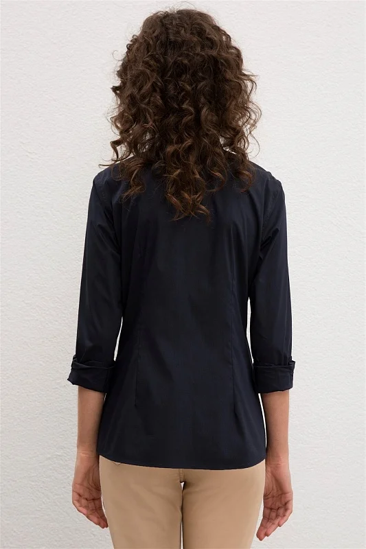 Рубашка из смесового хлопка приталенная - G082SZ0040CRISY020Y Сорочка жен. (VR033, 34)