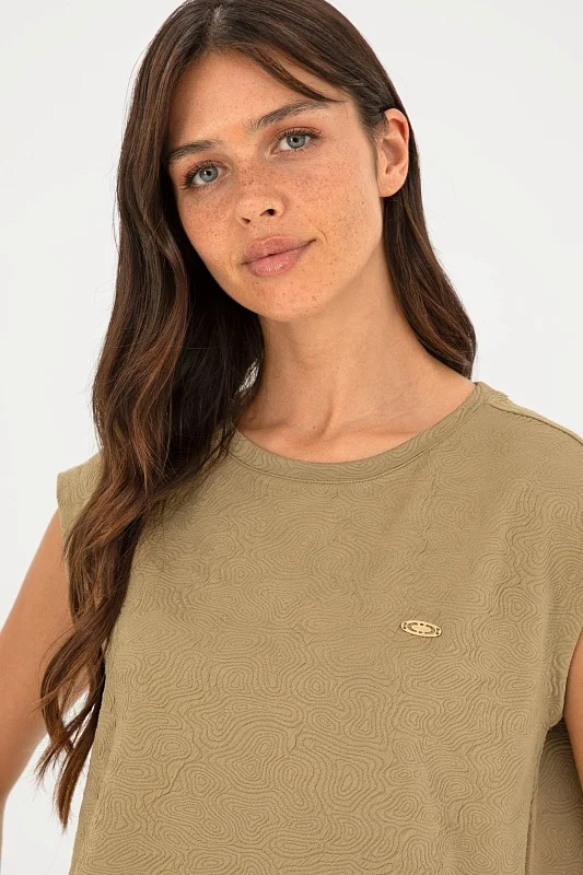Футболка из фактурной ткани с узором - G082SZ0110PEST Футболка жен. (VR027, XS)