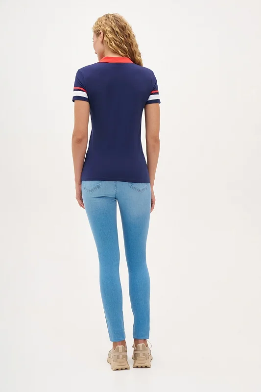 Футболка-поло из хлопка с контрастным дизайном - G082SZ0110R-MUNU Футболка жен. (VR033, XS)