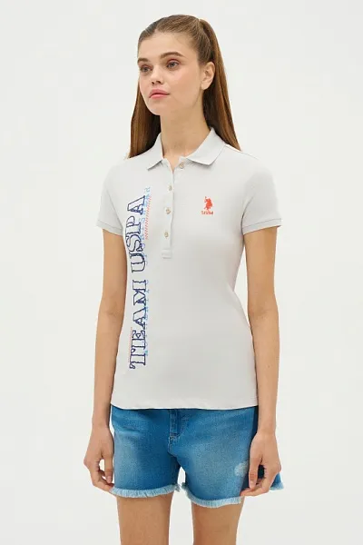 Футболка-поло из хлопка с принтом - G082SZ0110FESYA-R Футболка жен. (VR001, XS)