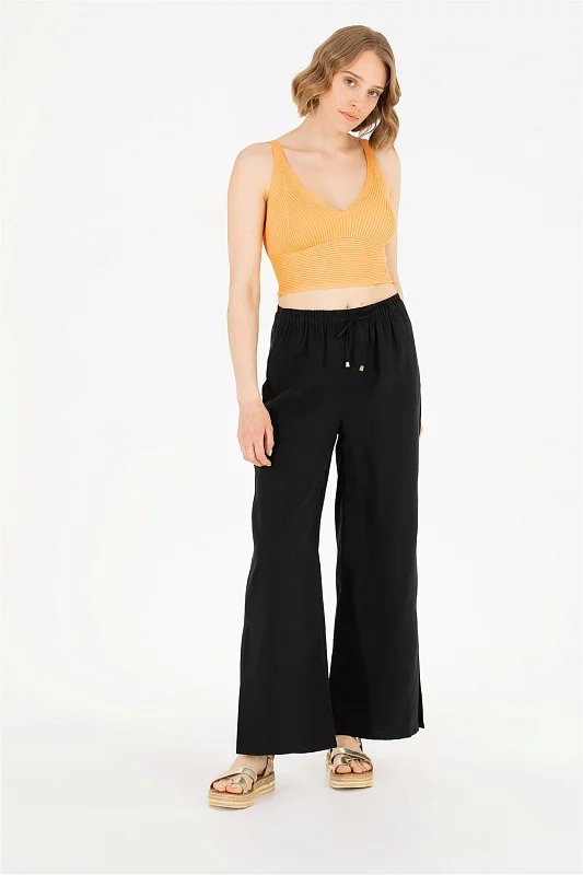 Брюки на кулиске с разрезами широкие - G082SZ0780GAYNO Брюки жен. (VR046, 36)