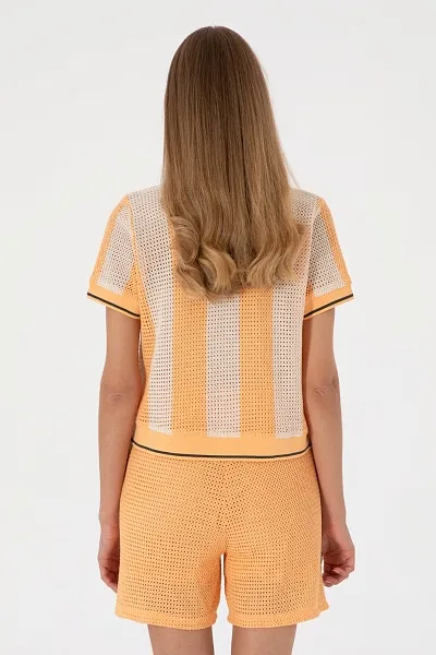 Футболка-поло из хлопка в стиле кроше - G082SZ0110SUSAN Футболка жен. (VR202, XL)