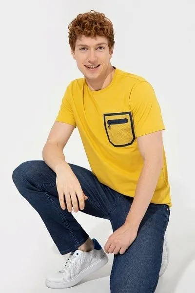 Футболка из хлопка с надписью - G081SZ0110MESH Футболка муж. (VR043, XS)