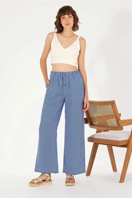 Брюки на кулиске широкие - G082SZ0780LEONA Брюки жен. (VR045, 38)