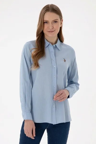 Рубашка с добавлением льна прямая - G082SZ0040ELMY025Y Сорочка жен. (VR003, 32)