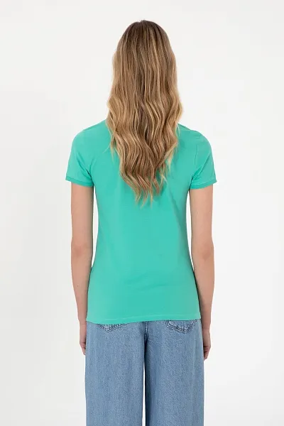 Футболка-поло из хлопка с принтом на планке - G082SZ0110TP0125 Футболка жен. (VR090, L)