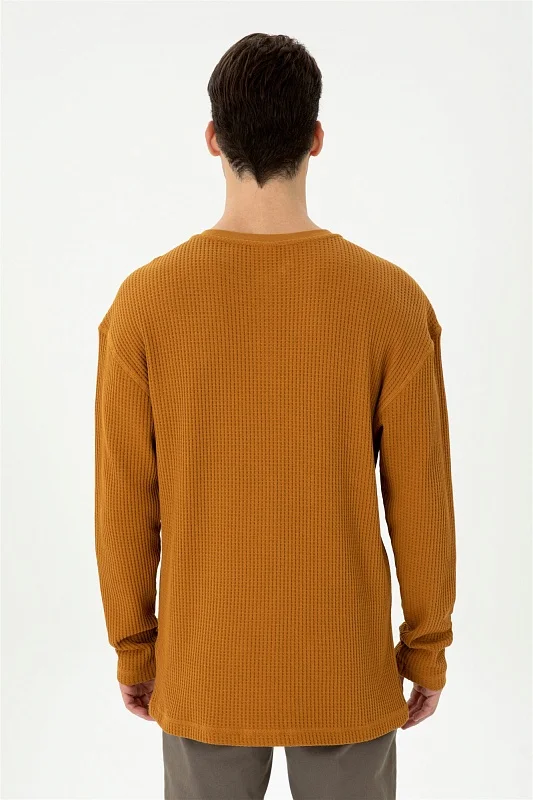 Лонгслив из вафельной ткани - G081SZ0820ARVA Толстовка муж. (VR153, XL)