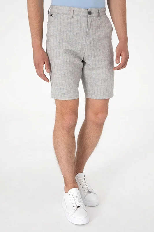Шорты с льном и вискозой в полоску - G081SZ0310ADOR_S Бермуды муж. (VR001, 28)